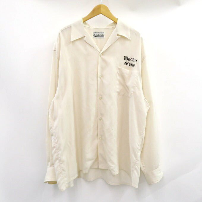 WACKO MARIA 23SS 50'S Long Sleeve Open Collar Shirt Ivory Size XXL