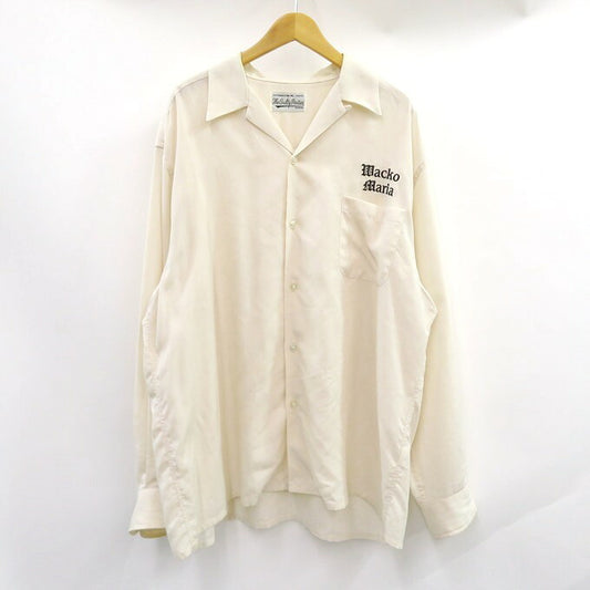 WACKO MARIA 23SS 50'S Long Sleeve Open Collar Shirt Ivory Size XXL