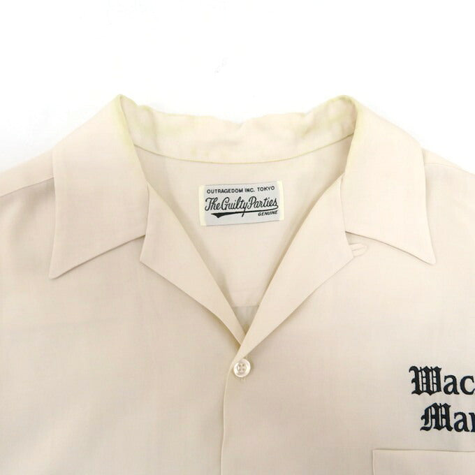 WACKO MARIA 23SS 50'S Long Sleeve Open Collar Shirt Ivory Size XXL