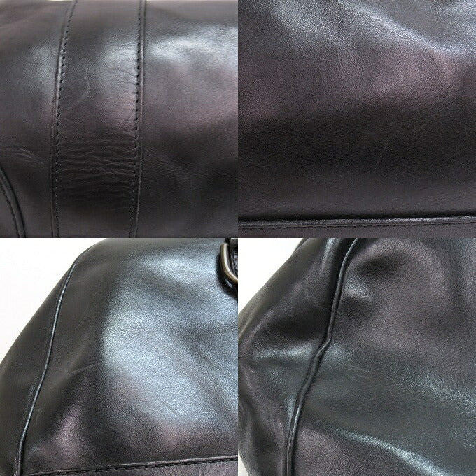 POLO RALPH LAUREN Leather Boston Bag Black