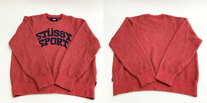 STUSSY Stussy Sport Logo Knit Sweater Red Size M