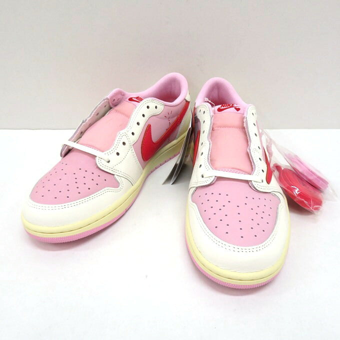 NIKE Air Jordan Travis Scott 1 Low Sneakers Pink Size 28cm