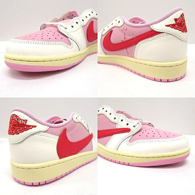 NIKE Air Jordan Travis Scott 1 Low Sneakers Pink Size 28cm