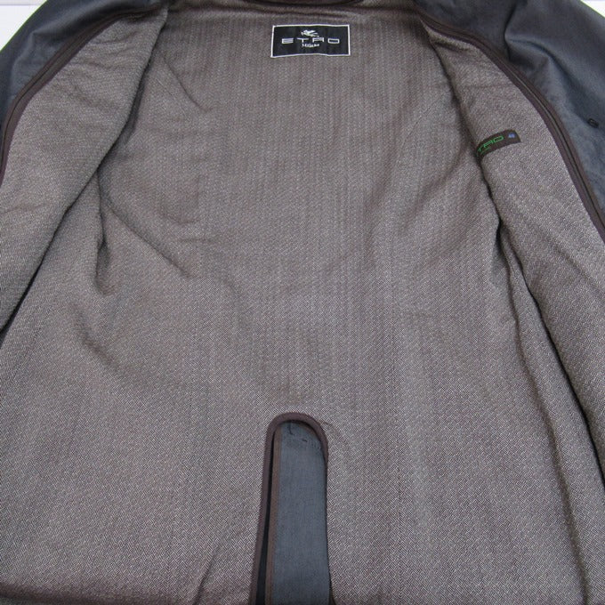 ETRO Double-Breasted Coat Gray Size 48