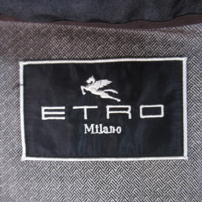 ETRO Double-Breasted Coat Gray Size 48