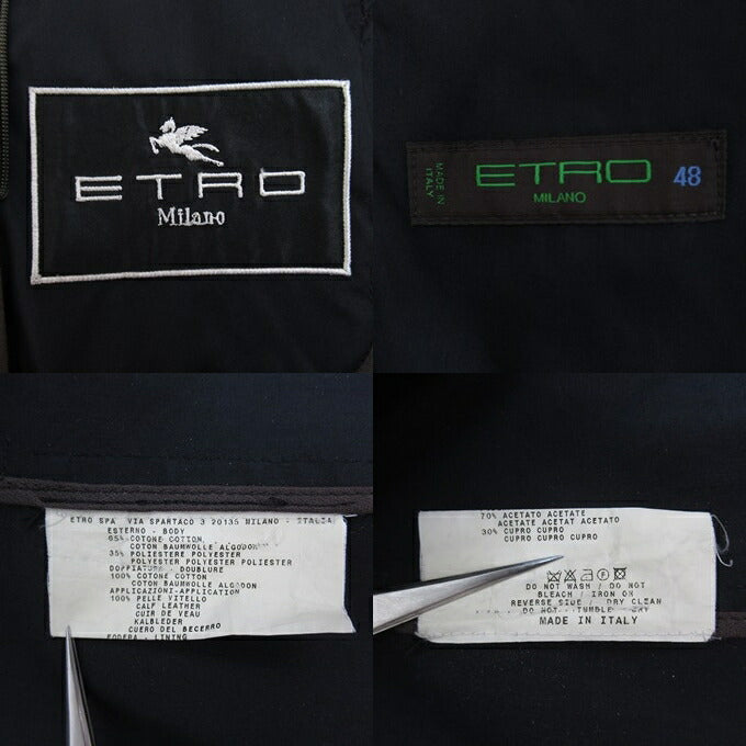 ETRO Double-Breasted Coat Gray Size 48