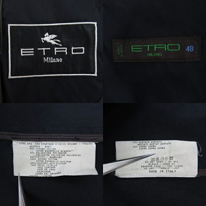 ETRO Double-Breasted Coat Gray Size 48