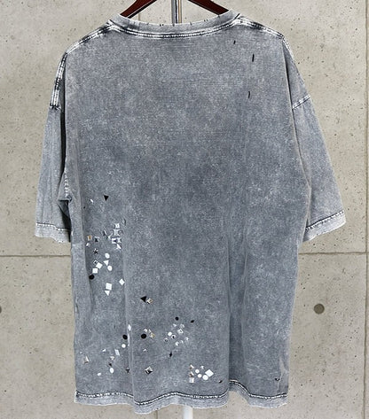 MIHARA YASUHIRO Embellished Bleach T-Shirt Gray Size 46