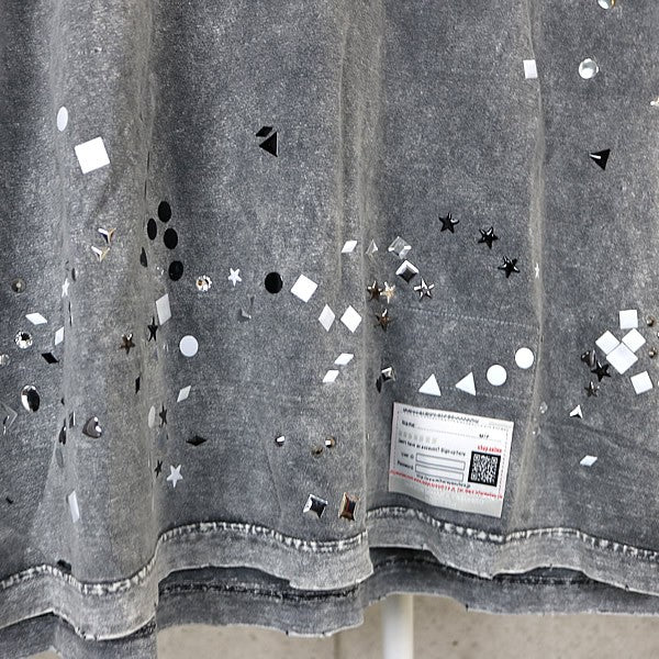 MIHARA YASUHIRO Embellished Bleach T-Shirt Gray Size 46