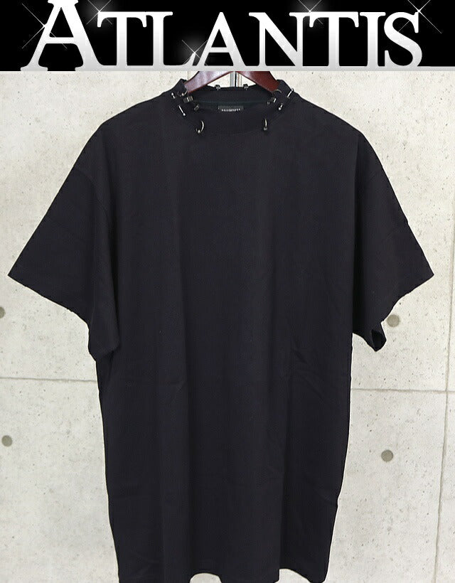 BALENCIAGA Pierced Cotton SS Tee Black Size L