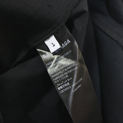 BALENCIAGA Pierced Cotton SS Tee Black Size L