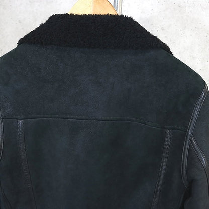 CHROME HEARTS Dagger Zip Shearling Leather Jacket Size M