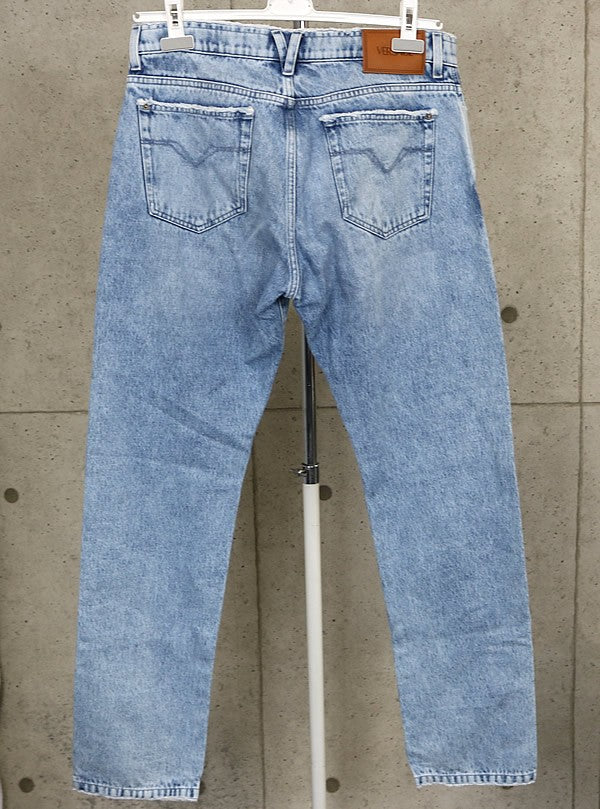 VERSACE Blue Medusa Button Denim Pants Size 32