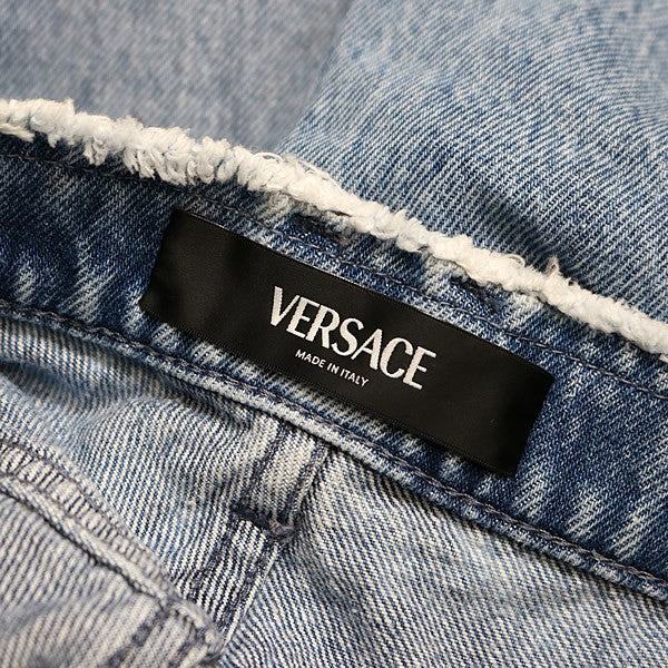 VERSACE Blue Medusa Button Denim Pants Size 32