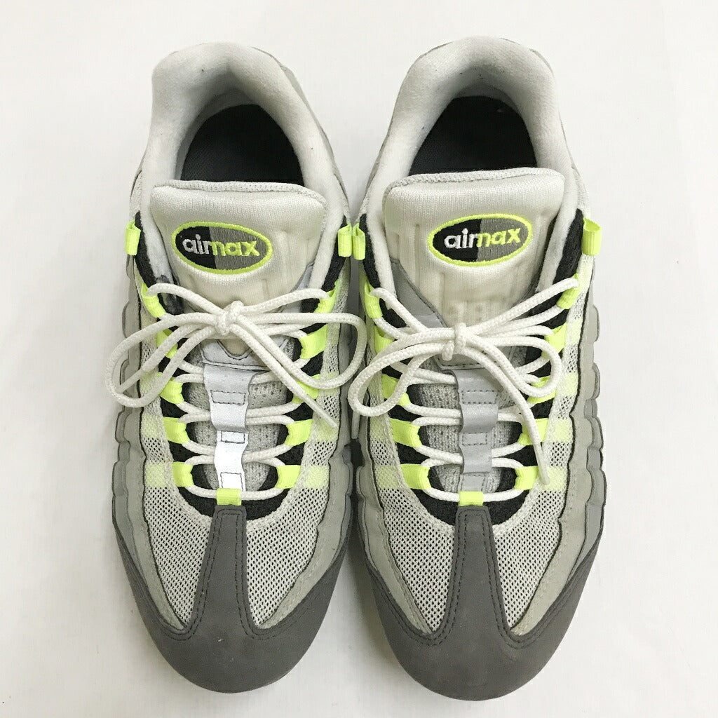 NIKE Air VaporMax 95 Neon Sneakers Black Gray Yellow Size 29