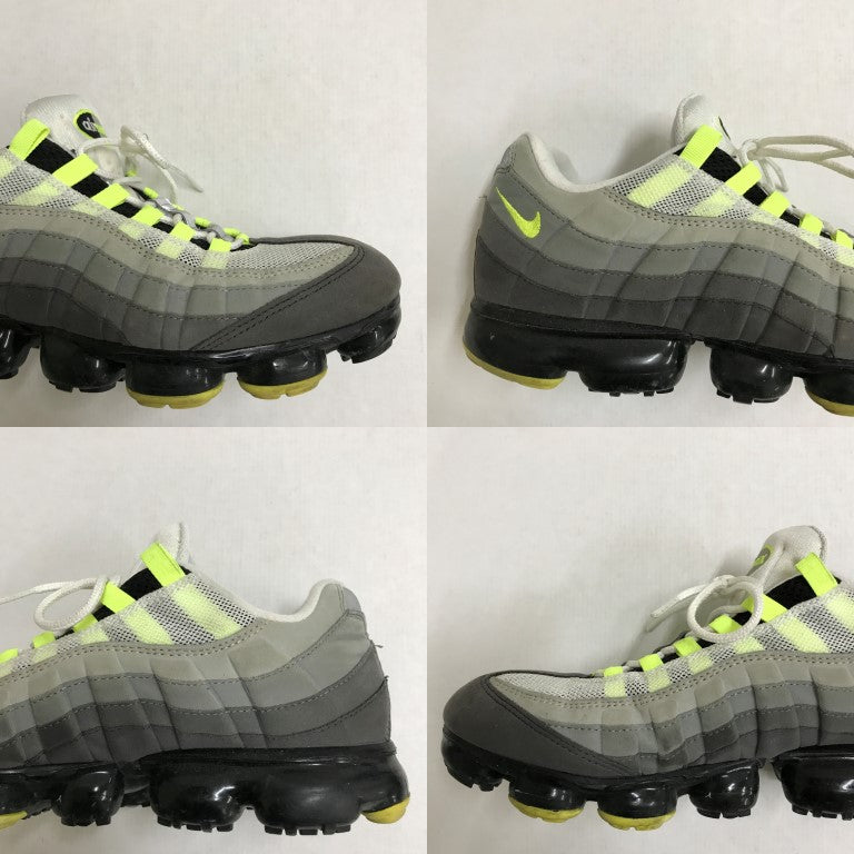NIKE Air VaporMax 95 Neon Sneakers Black Gray Yellow Size 29