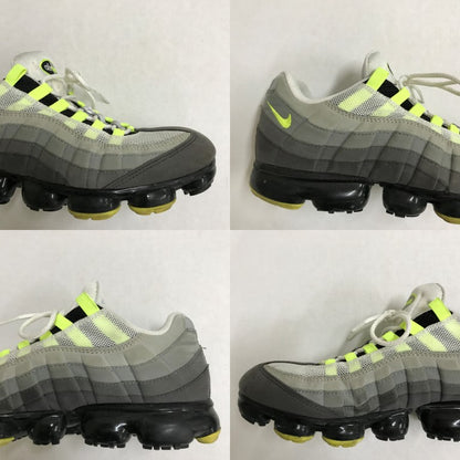 NIKE Air VaporMax 95 Neon Sneakers Black Gray Yellow Size 29