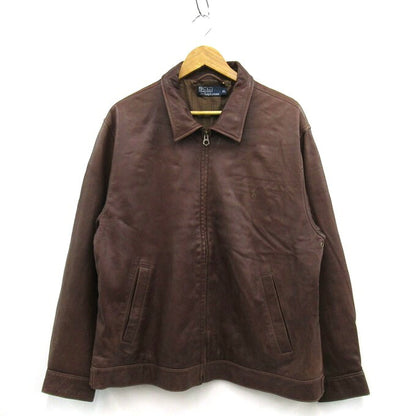 POLO RALPH LAUREN Lamb Leather Swing Jacket Brown Size XL