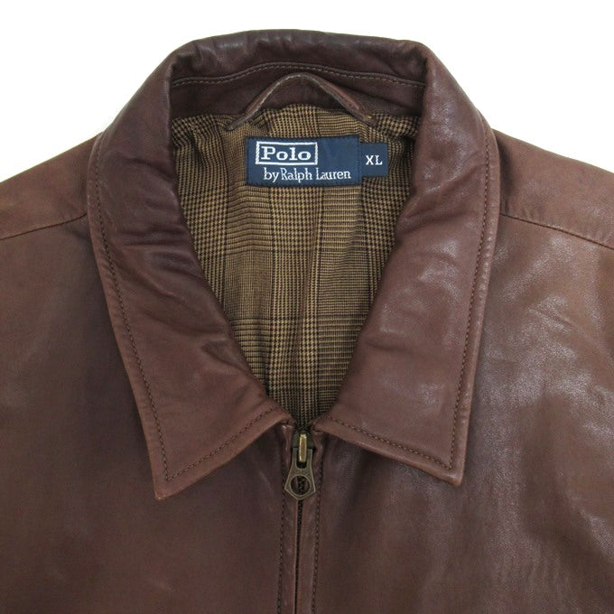 POLO RALPH LAUREN Lamb Leather Swing Jacket Brown Size XL