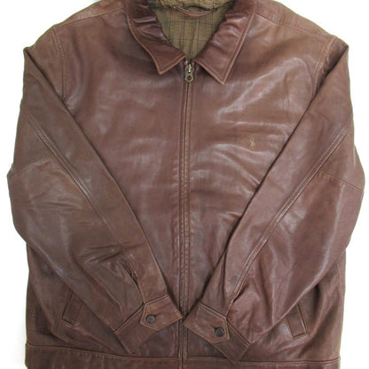 POLO RALPH LAUREN Lamb Leather Swing Jacket Brown Size XL
