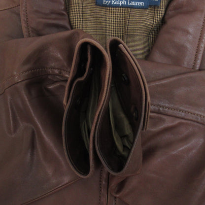 POLO RALPH LAUREN Lamb Leather Swing Jacket Brown Size XL