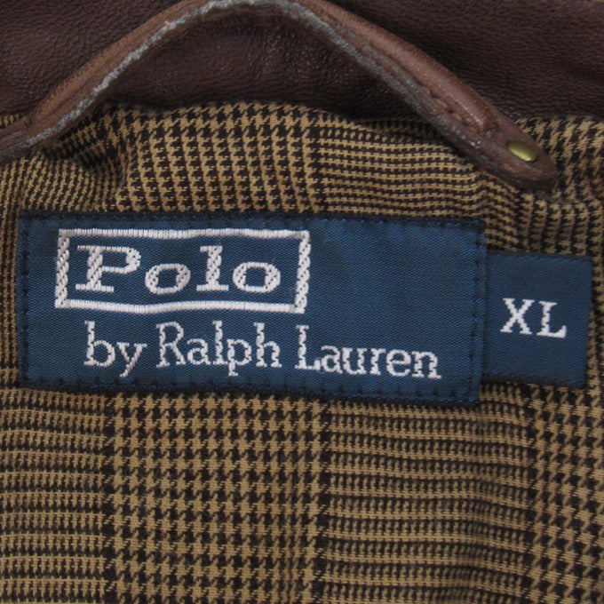 POLO RALPH LAUREN Lamb Leather Swing Jacket Brown Size XL