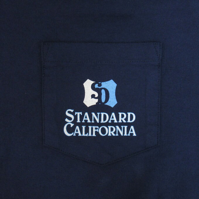 STANDARD CALIFORNIA Heavyweight Shield T-Shirt Navy Size L