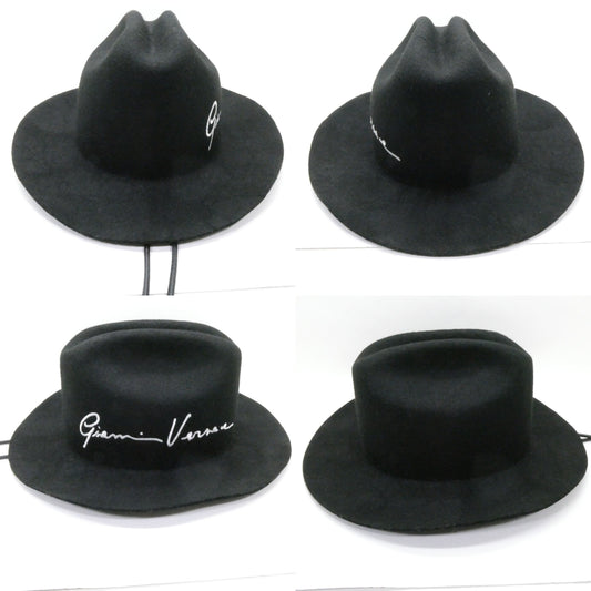 VERSACE 2020 Runway Medusa Wool Cowboy Hat Black