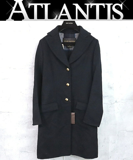 Louis Vuitton Navy Cashmere Blend Long Coat Size XS