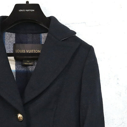Louis Vuitton Navy Cashmere Blend Long Coat Size XS