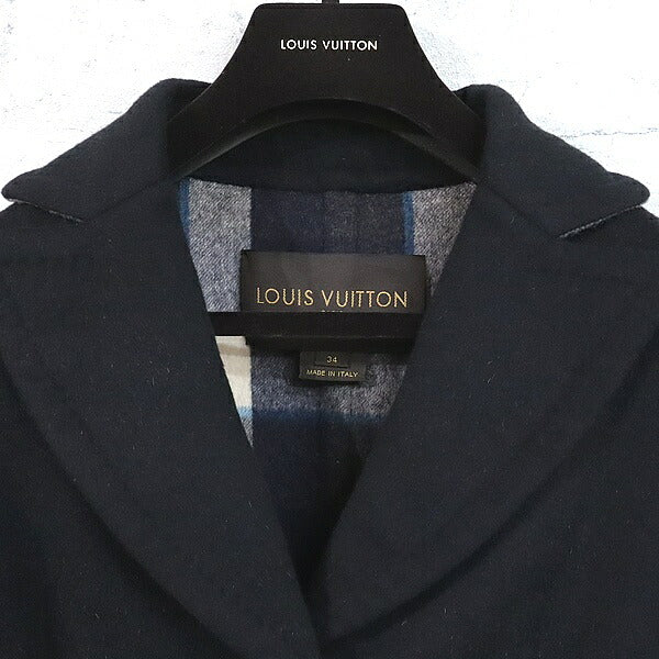 Louis Vuitton Navy Cashmere Blend Long Coat Size XS