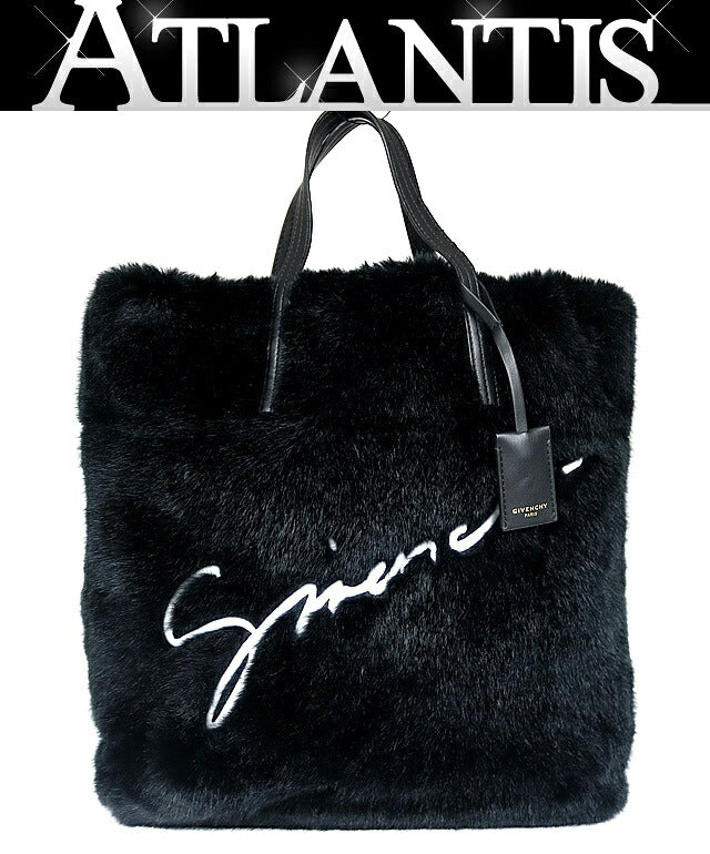 GIVENCHY Black Fur Tote Bag Handbag Size ONE SIZE