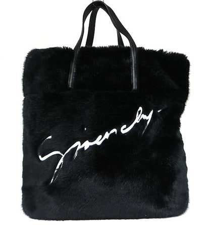 GIVENCHY Black Fur Tote Bag Handbag Size ONE SIZE