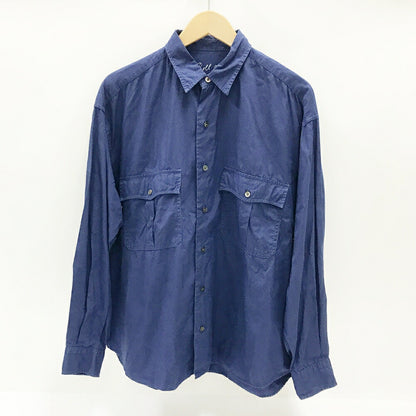 PORTER CLASSIC Roll-Up Dot Long Sleeve Shirt Navy Size M