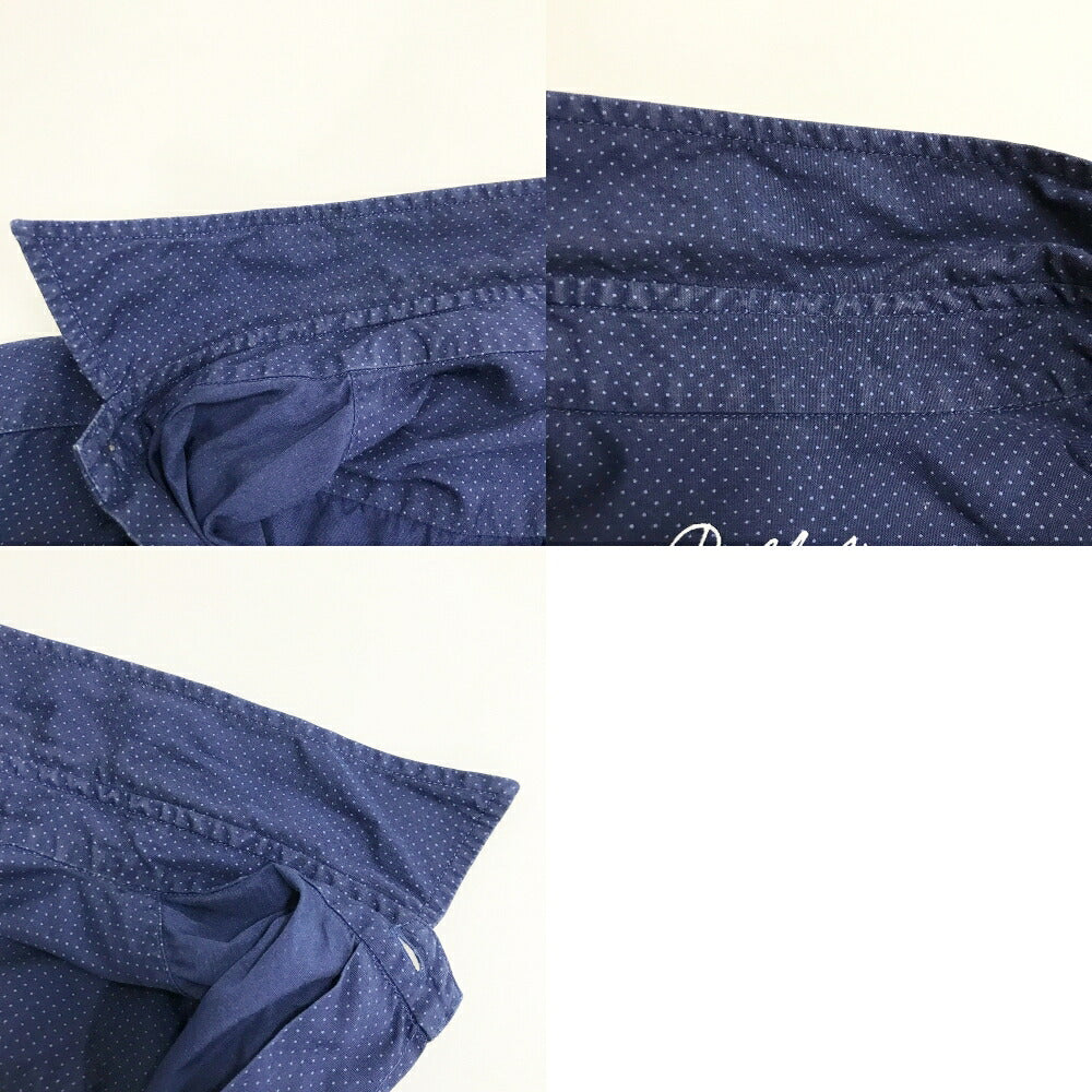 PORTER CLASSIC Roll-Up Dot Long Sleeve Shirt Navy Size M