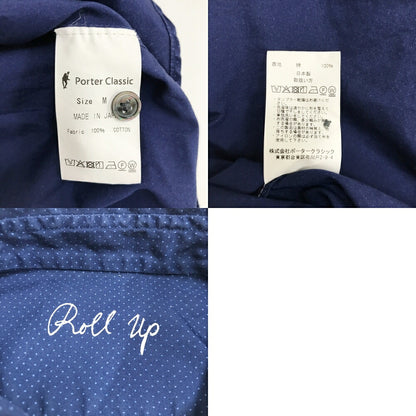 PORTER CLASSIC Roll-Up Dot Long Sleeve Shirt Navy Size M