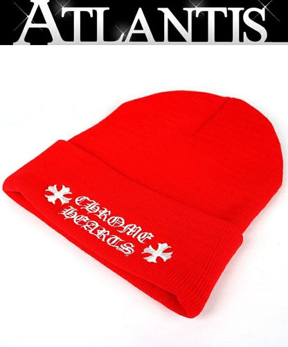 CHROME HEARTS Red Logo Embroidered Acrylic Watch Cap