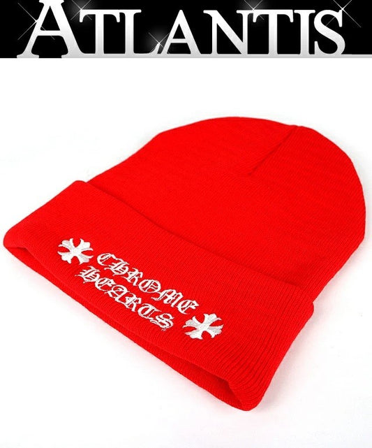 CHROME HEARTS Logo Embroidered Acrylic Watch Cap Red