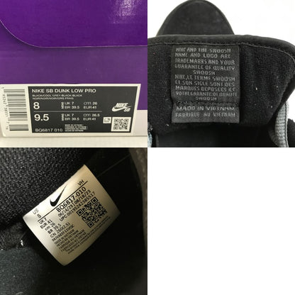 NIKE SB Dunk Low Pro BQ6817-010 Black Sneakers Size 26