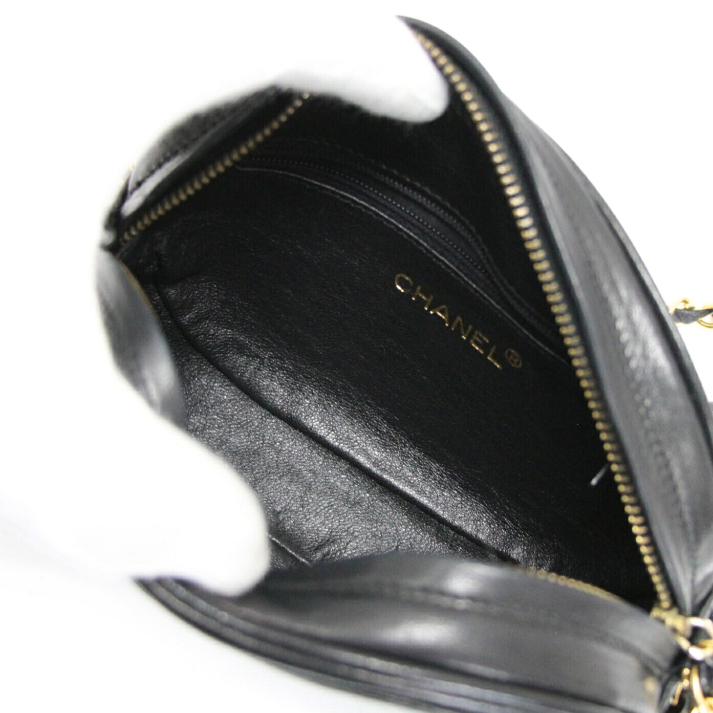 CHANEL Vintage Big Coco Mark Fringe Bag Black Size ONE SIZE
