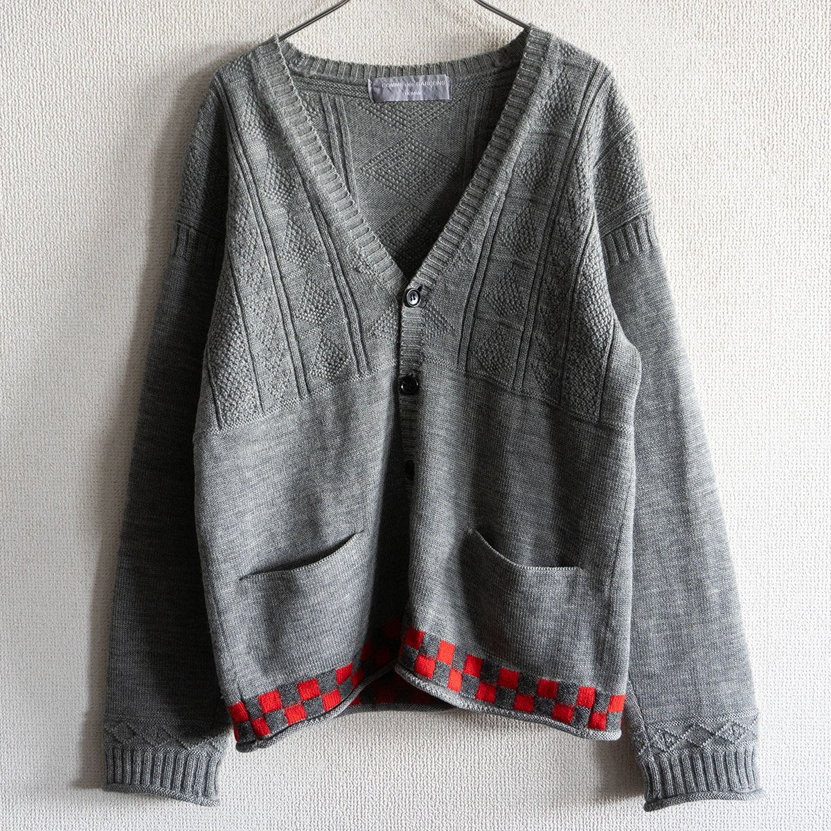 Comme des Garcons 00 Wool Cardigan Gray Size M