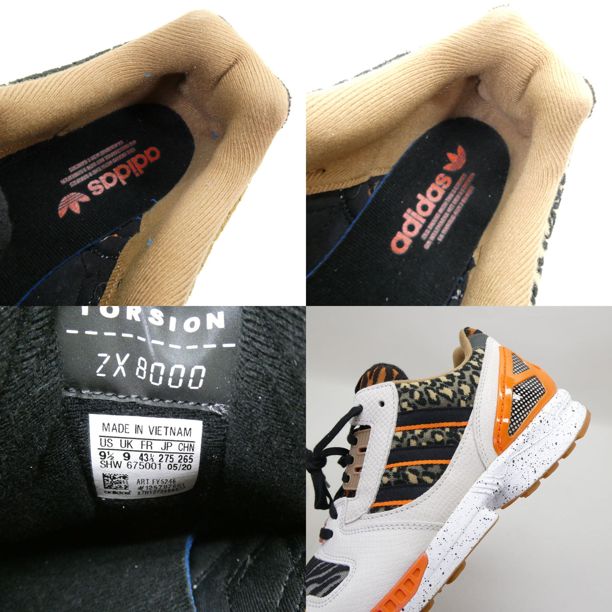 adidas originals ATMOS x ZX 8000 Animal Sneakers Size 9.5
