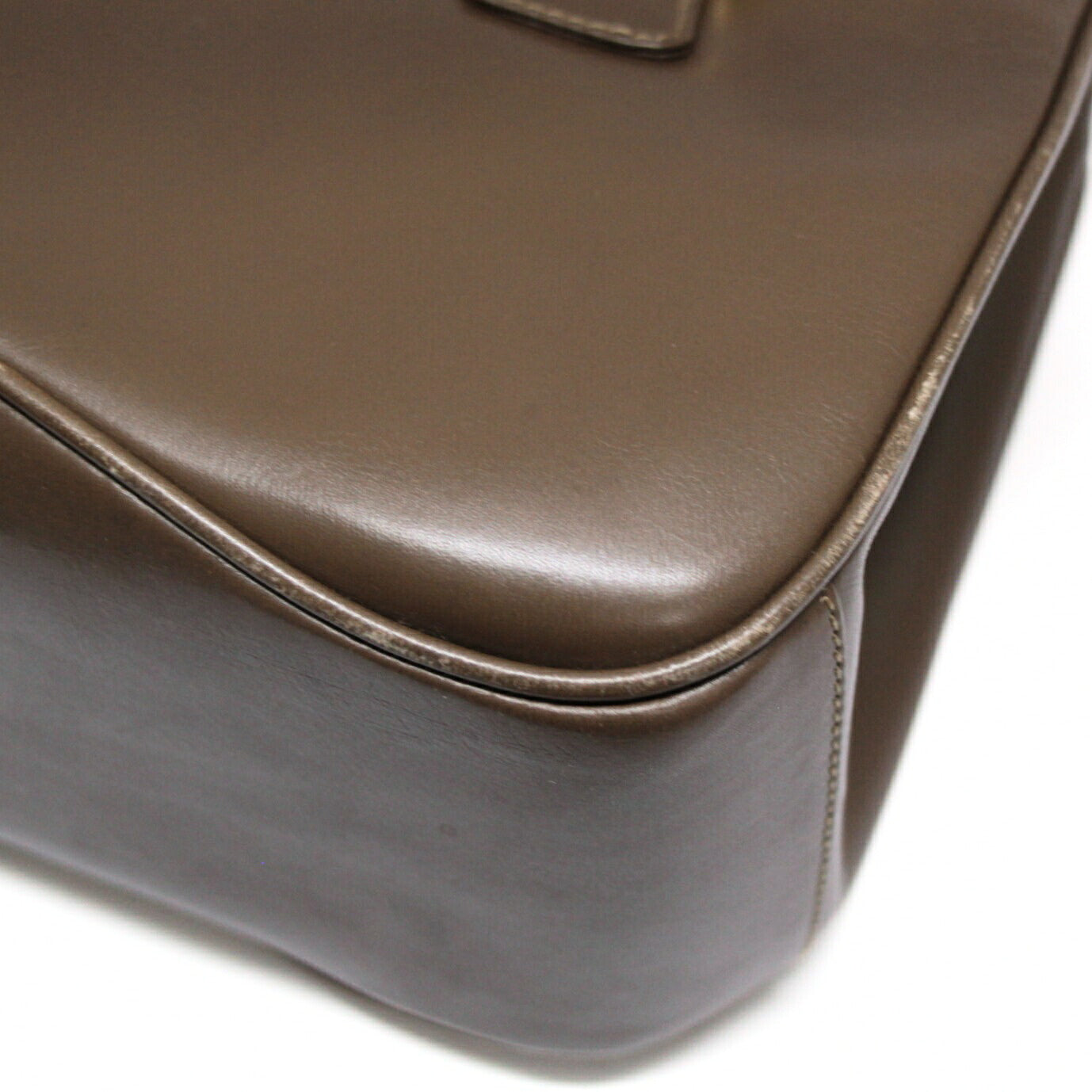 GUCCI Vintage Lady Lock Leather Handbag Brown Size ONE SIZE