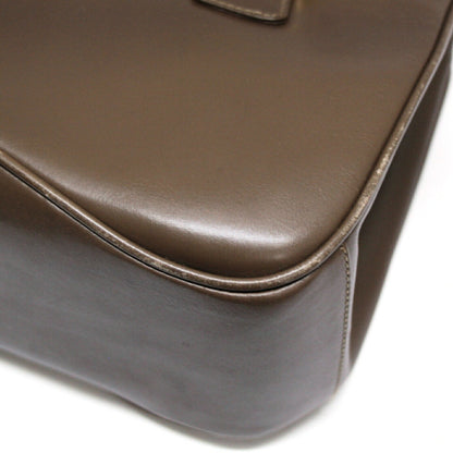 GUCCI Vintage Lady Lock Leather Handbag Brown Size ONE SIZE