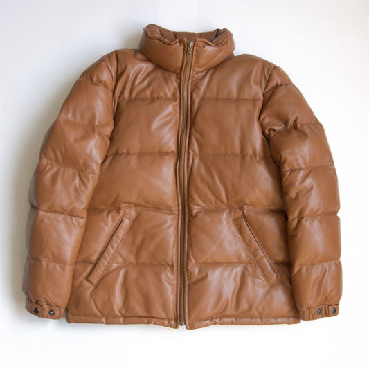 WIND ARMOR Leather Down Jacket Brown Size L