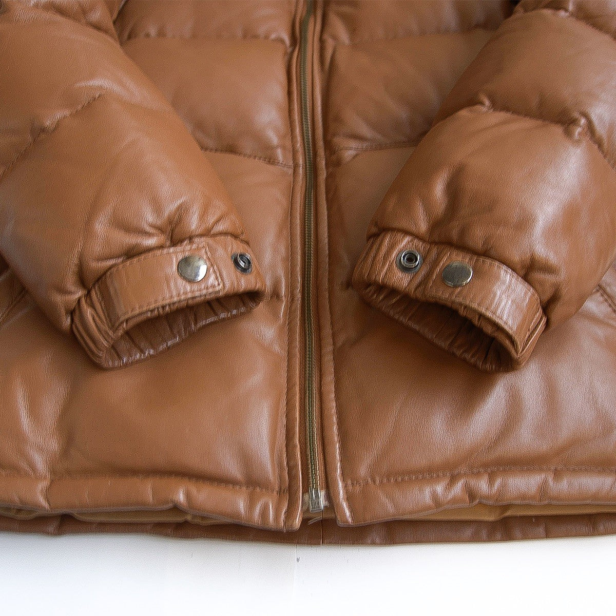 WIND ARMOR Leather Down Jacket Brown Size L