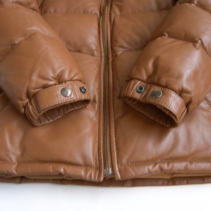 WIND ARMOR Leather Down Jacket Brown Size L