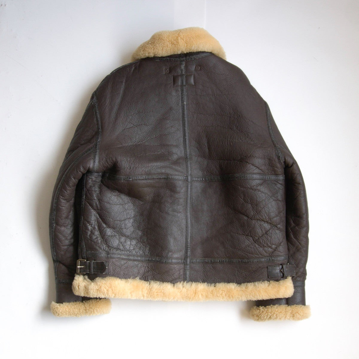 MORGAN PRODUCTIONS 46 B-3 Shearling Bomber Jacket Brown Size 46