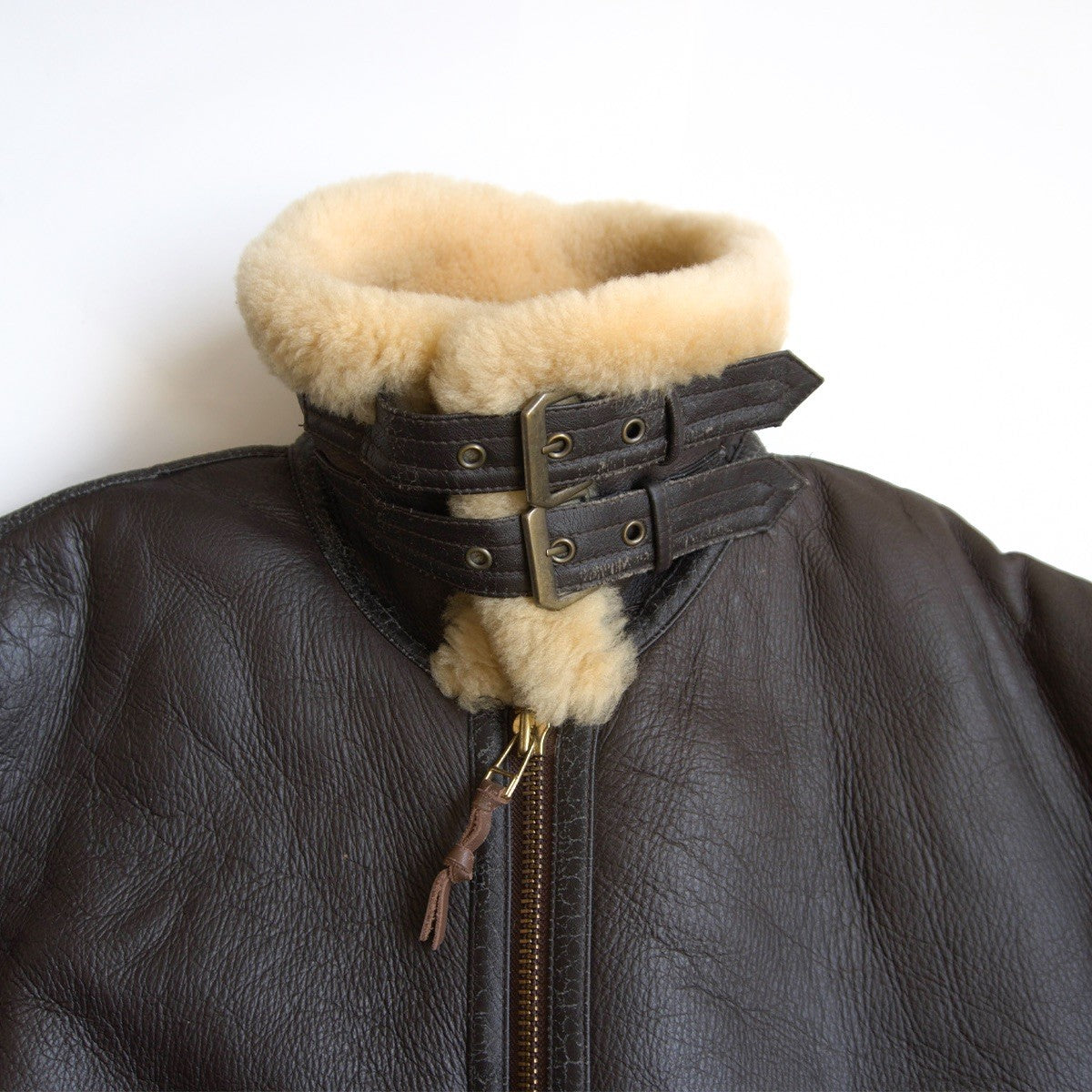 MORGAN PRODUCTIONS 46 B-3 Shearling Bomber Jacket Brown Size 46