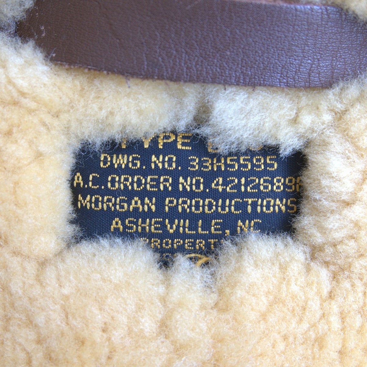 MORGAN PRODUCTIONS 46 B-3 Shearling Bomber Jacket Brown Size 46